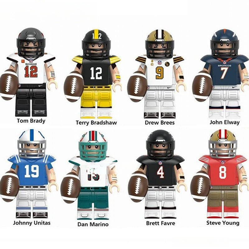 NFL Football Legends Set of 8 Lego Minifigures Custom sports Toys - DelsBricks MinifiguresMinifiguresDelsBricks MinifiguresDelsbricks