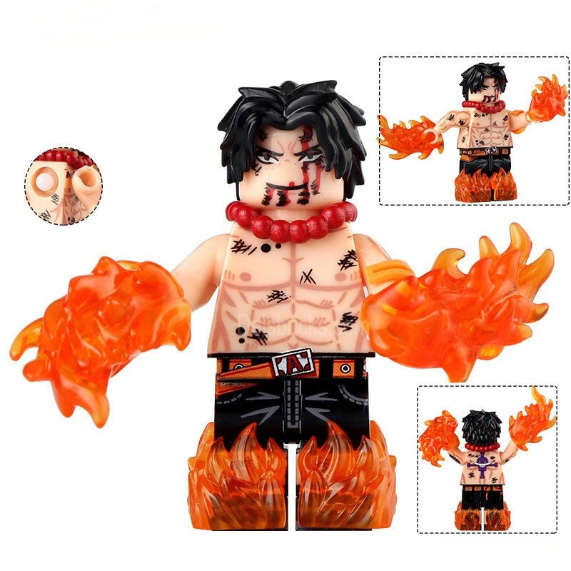 Portgas D Ace from ONE PIECE Anime Lego Minifigures custom toys 6 - DelsBricks MinifiguresMinifiguresDelsBricks MinifiguresDelsbricks