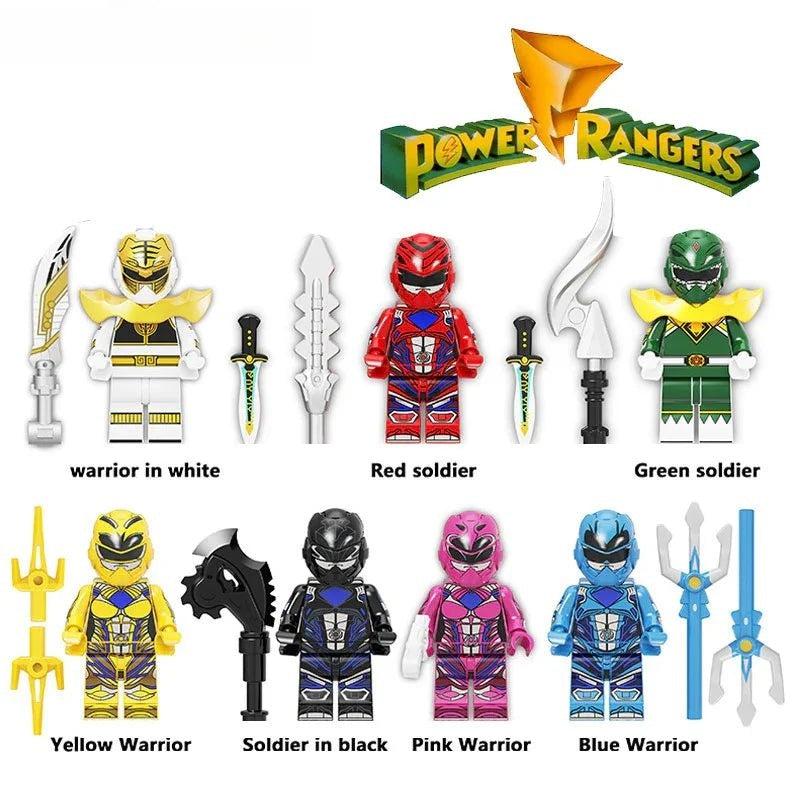Power Rangers Best Lego Minifigures custom set of 7 collectible action figures for adults and kids Delsbricks