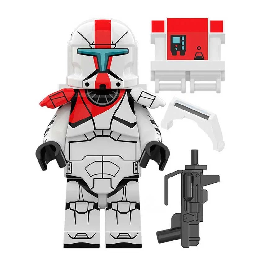 Red Clone Commando Star Wars Lego Minifigures Custom Toys - DelsBricks MinifiguresLego Star Wars MinifiguresDelsBricks MinifiguresDelsbricks.com