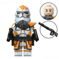 LEGO Star Wars clone trooper figure with helmet, armor, and weapon on a white background
