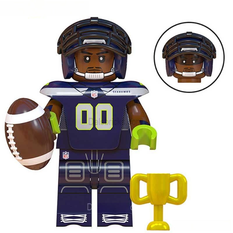 Seattle Seahawks NFL Football Teams Lego Minifigures Custom Toys - DelsBricks MinifiguresMinifiguresDelsBricks MinifiguresDelsbricks