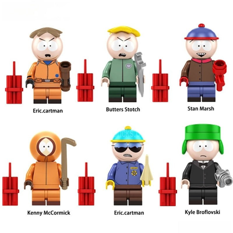 South Park LEGO minifigures set of 6 custom cartoon figures collection minifigure toys