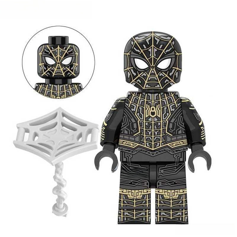 Spider - Man Black & Gold Spider Suit Marvel MCU Minifigures - DelsBricks MinifiguresSpiderman Lego MinifiguresDelsBricks MinifiguresDelsbricks.com