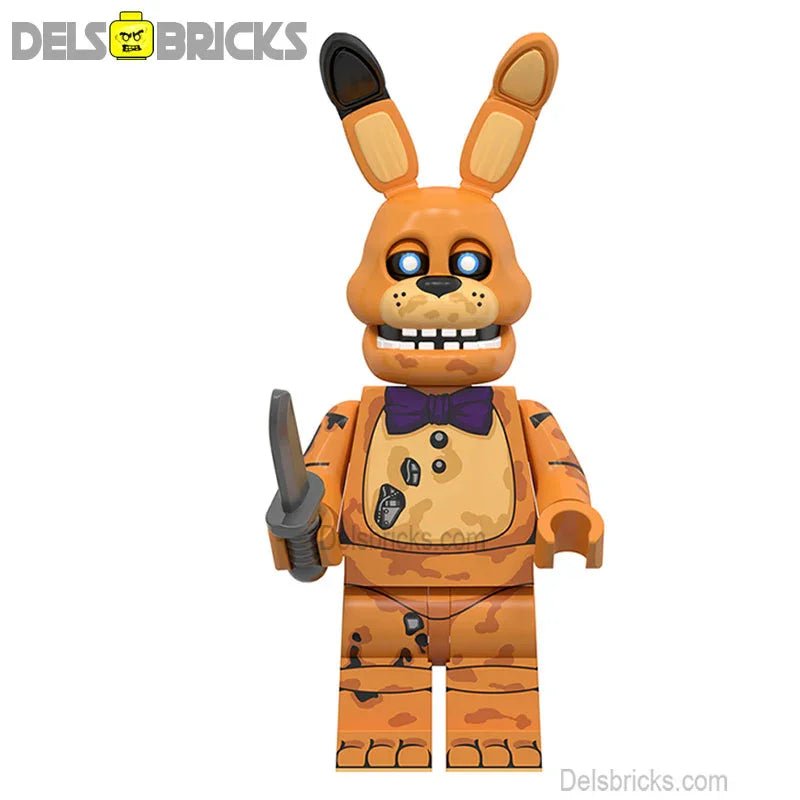 Spring Bonnie Five Nights At Freddys Movie Lego Minifigures custom toys - DelsBricks MinifiguresLego Horror MinifiguresDelsBricks MinifiguresDelsbricks.com