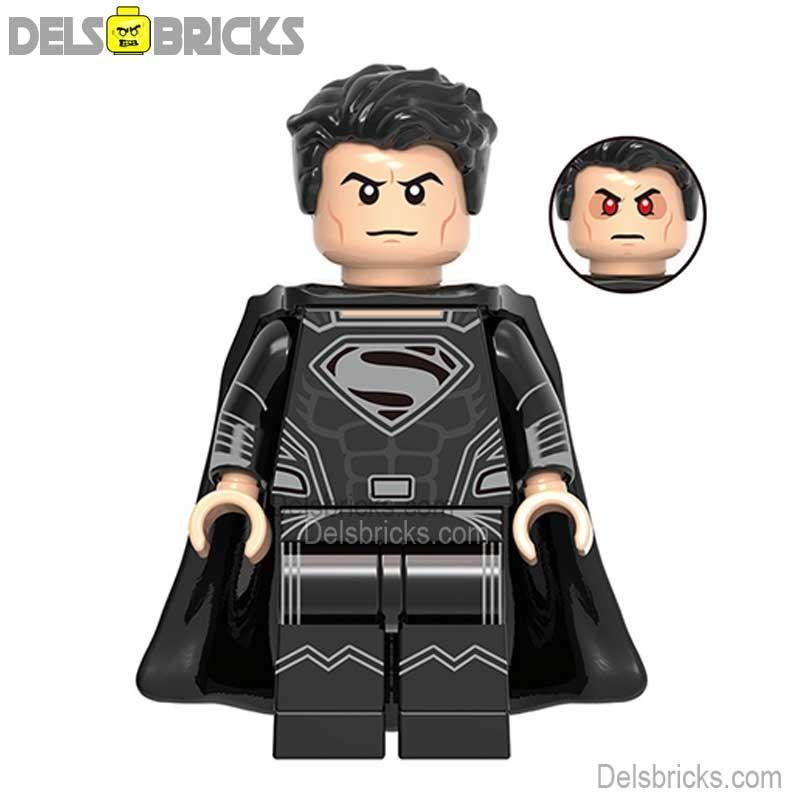 Superman Black Suit Justice League Lego Minifigures Custom Toys - DelsBricks MinifiguresMinifiguresDelsBricks MinifiguresDelsbricks