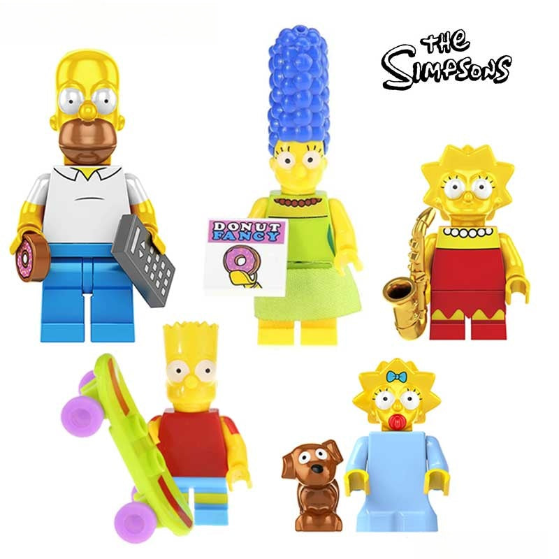The Simpsons family of 5 Lego Minifigures Custom Toys 1 - DelsBricks MinifiguresMinifiguresDelsBricks MinifiguresDelsbricks