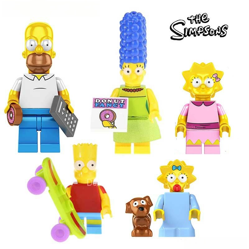 The Simpsons family of 5 Lego Minifigures Custom Toys 2 - DelsBricks MinifiguresMinifiguresDelsBricks MinifiguresDelsbricks