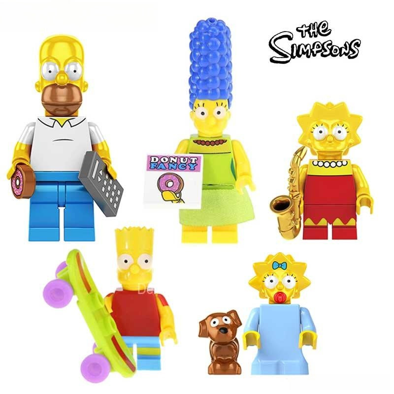 The Simpsons family Set of 5 Lego Minifigures Custom Toys - DelsBricks MinifiguresMinifiguresDelsBricks MinifiguresDelsbricks