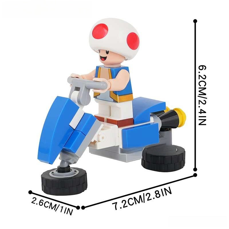 Toad Kart Super Mario Lego Minifigures From Mario Brothers Movie - DelsBricks MinifiguresMinifiguresDelsBricks MinifiguresDelsbricks