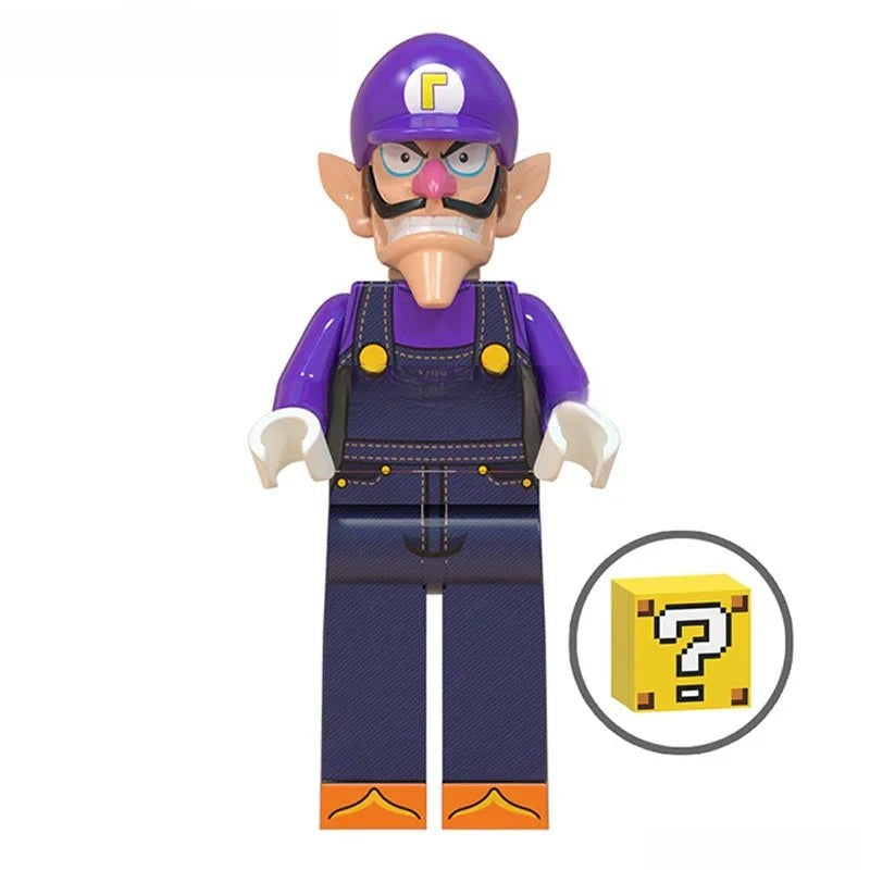 Waluigi from Super Mario Brothers Lego Minifigures Custom Toys - DelsBricks MinifiguresMinifiguresDelsBricks MinifiguresDelsbricks