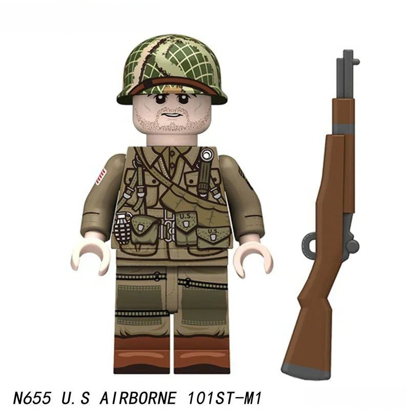 World War 2 American Airborne Infantry Soldier Custom Lego Minifigures Toys 1 - DelsBricks MinifiguresLego MinifiguresDelsBricks MinifiguresDelsbricks.com