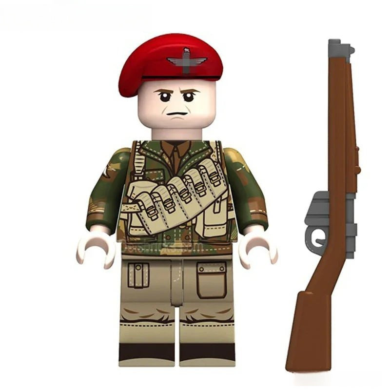 World War 2 British Airborne "Red Devils" Soldier Custom Lego Minifigures Toys - DelsBricks MinifiguresLego MinifiguresDelsBricks MinifiguresDelsbricks.com